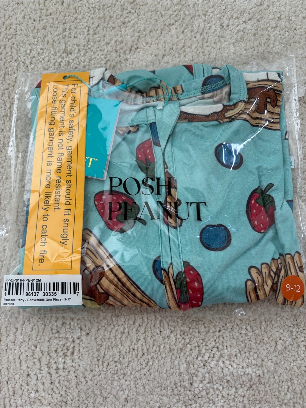 Posh Peanut Teal Pajama Set with Pancake & Berry Print